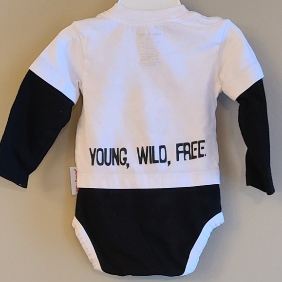 Silly Souls black and white long sleeved onesie/bodysuit - Picture 2 of 7